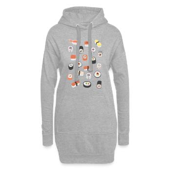 Sushi roll maki nigiri Japanese food art - Hoodie Dress - heather grey - Front