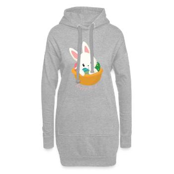 Ostern - Hoodie-Kleid - Grau meliert - Vorne