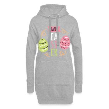 Ostern - Hoodie-Kleid - Grau meliert - Vorne
