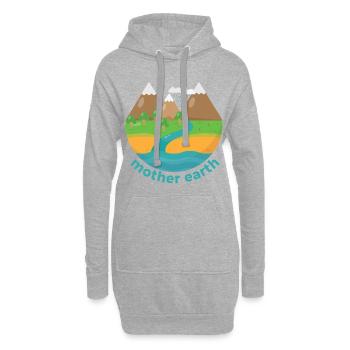 Jour de la Terre - Sweat-shirt à capuche long Femme - gris chiné - Devant