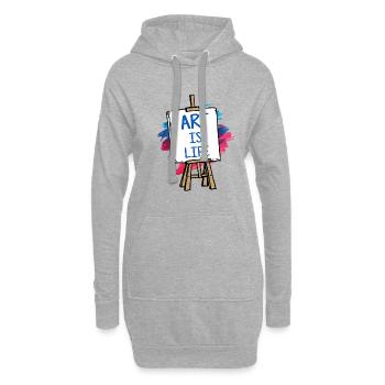 Kunst - Hoodie-Kleid - Grau meliert - Vorne