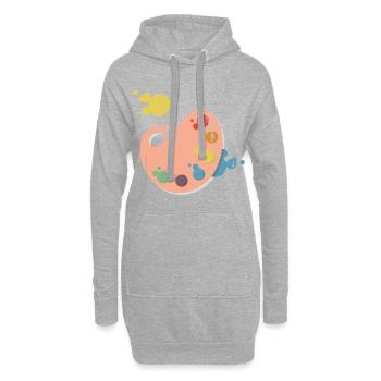 Kunst - Hoodie-Kleid - Grau meliert - Vorne