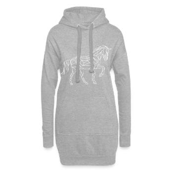 Cheval - Sweat-shirt à capuche long Femme - gris chiné - Devant