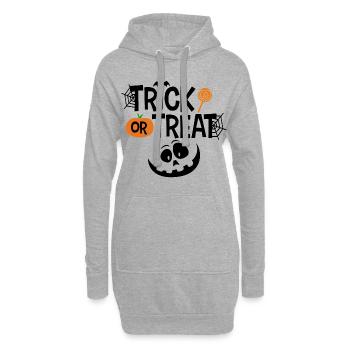 Trick or Treat Halloween Gesicht Kürbis - Hoodie-Kleid - Grau meliert - Vorne