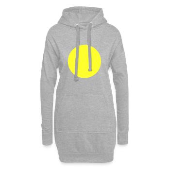 gelber Kreis Sonne im Herzen - Hoodie-Kleid - Grau meliert - Vorne