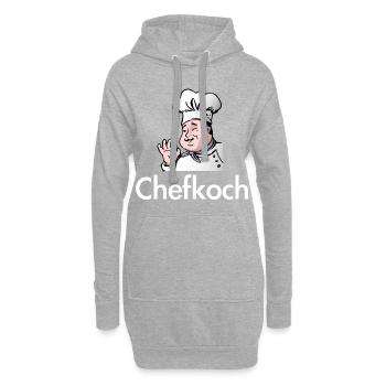 chef - Sweat-shirt à capuche long Femme - gris chiné - Devant
