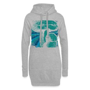 Pilze - Hoodie-Kleid - Grau meliert - Vorne