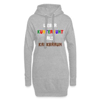 Kunterbunt Kackbraun Toleranz Gegen Rechts Antifa - Hoodie-Kleid - Grau meliert - Vorne