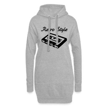 Retro Style Audio Kassette - Hoodie-Kleid - Grau meliert - Vorne