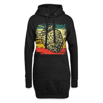 Erdbeere - Hoodie-Kleid - Schwarz - Vorne