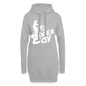 Biker Boy Final blancBiker Boy, inscription - Sweat-shirt à capuche long Femme - gris chiné - Devant