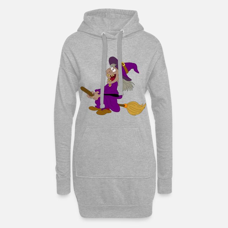 Hexe - Hoodie-Kleid - Grau meliert
