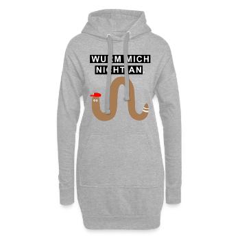 Cooler Wurm Würmer Geschenk - Hoodie-Kleid - Grau meliert - Vorne