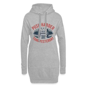 PUSH HARDER THAN YESTERDAY - Hoodie-Kleid - Grau meliert - Vorne