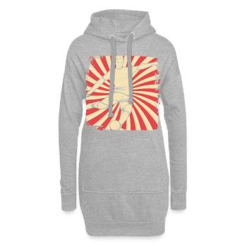 Fußballverein Fußballspieler - Hoodie-Kleid - Grau meliert - Vorne