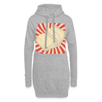 Bücher lesen - Hoodie-Kleid - Grau meliert - Vorne