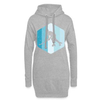 Rollhockey Spieler - Hoodie-Kleid - Grau meliert - Vorne