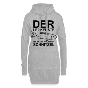 Der leckerste Fisch ist immer noch der Schnitzel - Hoodie-Kleid - Grau meliert - Vorne