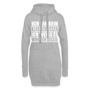 Klugscheisser Geschenk - Hoodie-Kleid - Grau meliert - Vorne