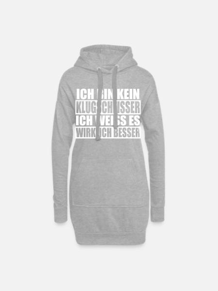 Klugscheisser Geschenk - Hoodie-Kleid - Grau meliert