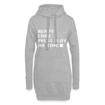 Appuyez sur play on tape - Sweat-shirt à capuche long Femme - gris chiné - Devant
