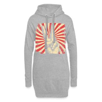 Peace Friedensbewegung - Hoodie-Kleid - Grau meliert - Vorne