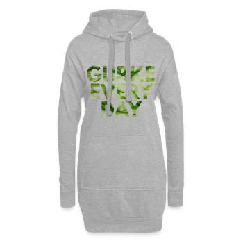 Gurke Every day . Gurke jeden Tag - Hoodie-Kleid - Grau meliert - Vorne