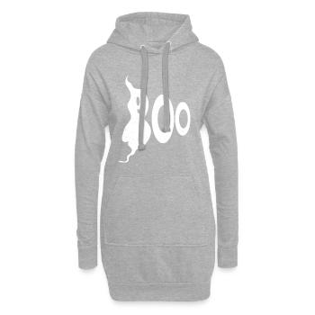 Halloween boo ghost - Sweat-shirt à capuche long Femme - gris chiné - Devant