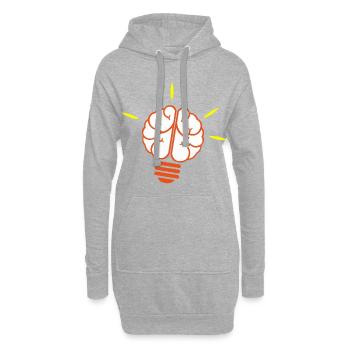 Ampoule, ampoule, lumière, cerveau - Sweat-shirt à capuche long Femme - gris chiné - Devant
