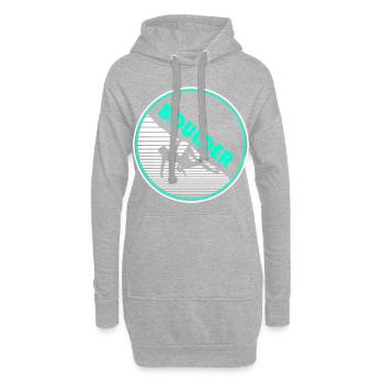 Boulderer bouldern Berge Felsen - Hoodie-Kleid - Grau meliert - Vorne