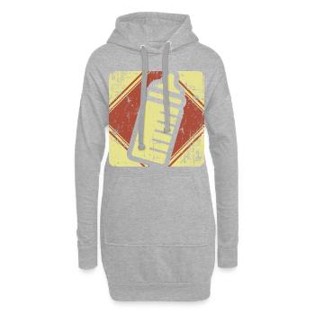 Babyflasche Babysitter Geschenk - Hoodie-Kleid - Grau meliert - Vorne