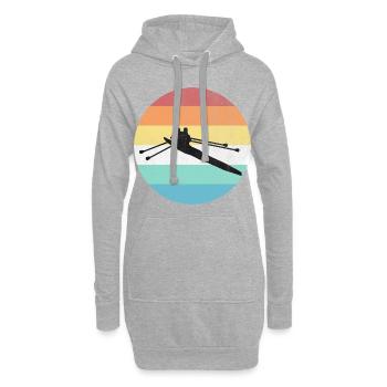 Équipe d'aviron - Sweat-shirt à capuche long Femme - gris chiné - Devant