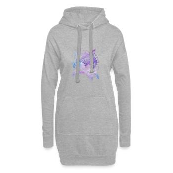 Galaxy Rose Blume - Hoodie-Kleid - Grau meliert - Vorne