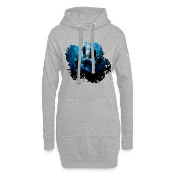 Cooles Hand Design Horror Killer - Hoodie-Kleid - Grau meliert - Vorne
