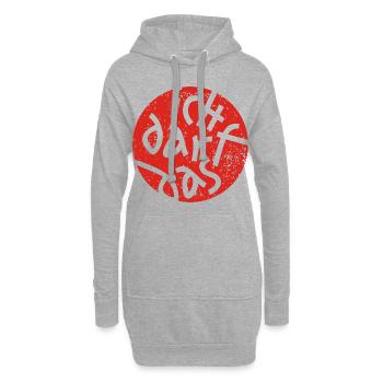 Statement Ich Darf Das Grunge Button 3 - Hoodie-Kleid - Grau meliert - Vorne