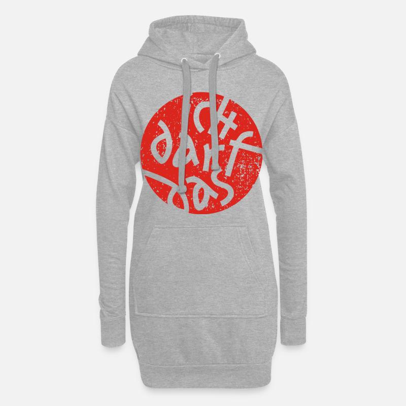 Statement Ich Darf Das Grunge Button 3 - Hoodie-Kleid - Grau meliert