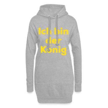 Je suis le roi - Sweat-shirt à capuche long Femme - gris chiné - Devant