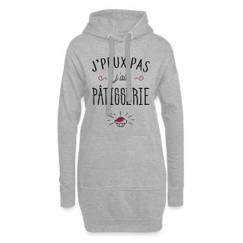 J'ai pâtisserie - Sweat-shirt à capuche long Femme - gris chiné - Devant
