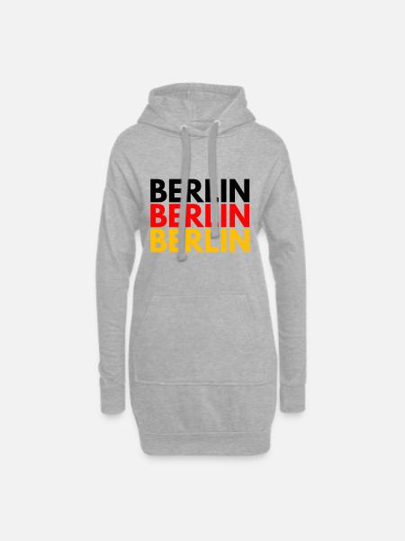 BERLIN BERLIN BERLIN CAPITALE DE L'ALLEMAGNE - Sweat-shirt à capuche long Femme - gris chiné