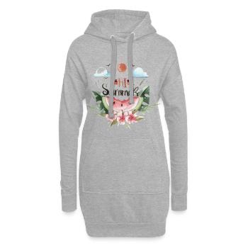 Pastèque d'été - Sweat-shirt à capuche long Femme - gris chiné - Devant