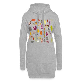 Autumn Fall Woodland Art - Hoodie Dress - heather grey - Front