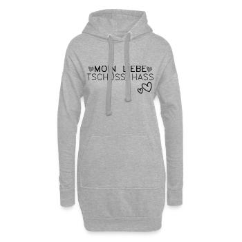 Moin Liebe, Tschüss Hass Herz romantisch Geschenk - Hoodie-Kleid - Grau meliert - Vorne