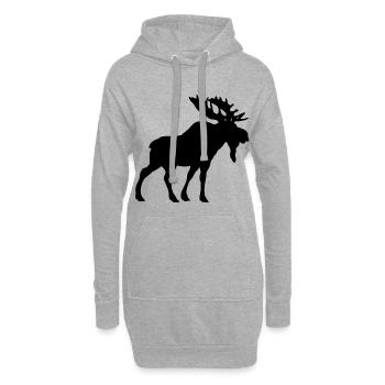 Elch Shirt - Hoodie-Kleid - Grau meliert - Vorne