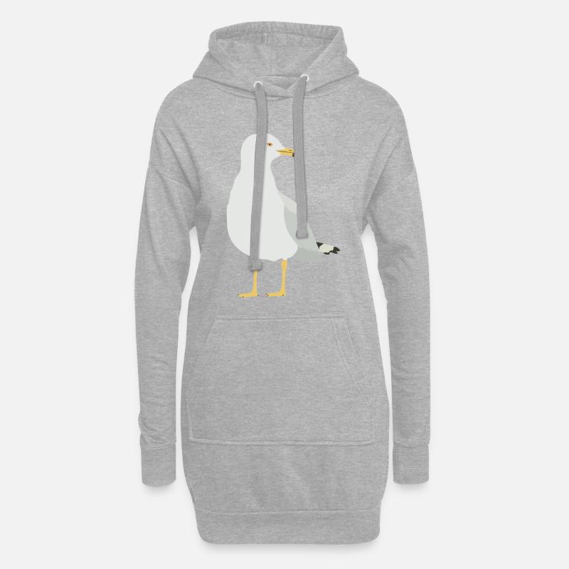 Möwe - Hoodie-Kleid - Grau meliert