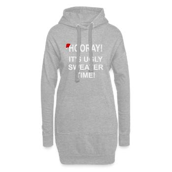 Ugly sweater time - Christmas, Weihnachten, Advent - Hoodie-Kleid - Grau meliert - Vorne