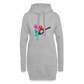 Guitare électrique. Musique et couleurs Guitar shirt - Sweat-shirt à capuche long Femme - gris chiné - Devant