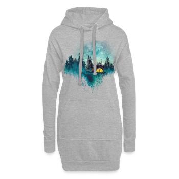 Natur Camp Articifial Landschaft Outdoor - Hoodie-Kleid - Grau meliert - Vorne