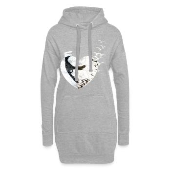 J'aime Sylt - Sweat-shirt à capuche long Femme - gris chiné - Devant
