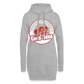 Tomates - Sweat-shirt à capuche long Femme - gris chiné - Devant