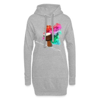 Djembe - Hoodie-Kleid - Grau meliert - Vorne